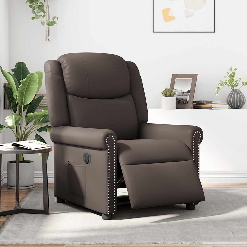 vidaXL Relaxsessel Elektrisch Glänzend Braun Kunstleder