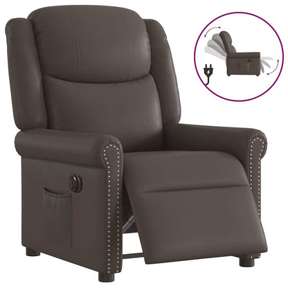 vidaXL Relaxsessel Elektrisch Glänzend Braun Kunstleder