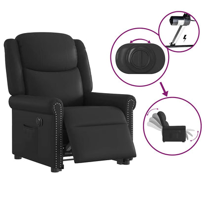 vidaXL Relaxsessel Aufstehen Elektrisch Glänzend Schwarz Kunstleder