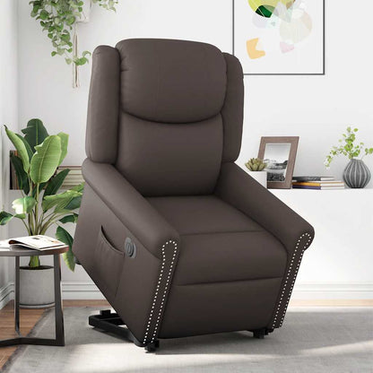 vidaXL Relaxsessel Aufstehen Elektrisch Glänzend Braun Kunstleder