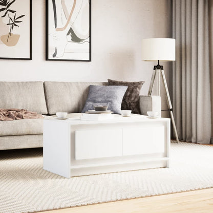 vidaXL Table basse à LED blanc en bois d'ingénierie