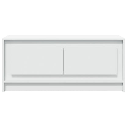 vidaXL Table basse à LED blanc en bois d'ingénierie