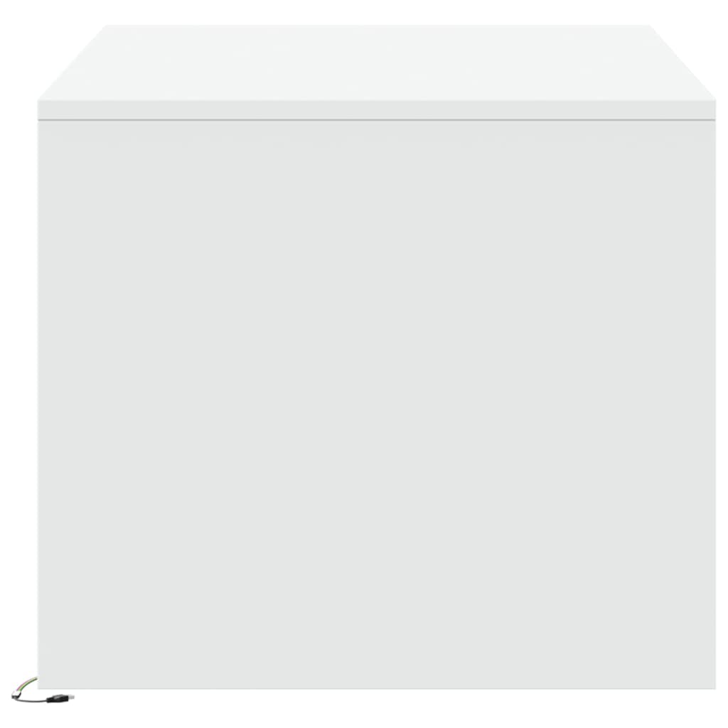 vidaXL Table basse à LED blanc en bois d'ingénierie