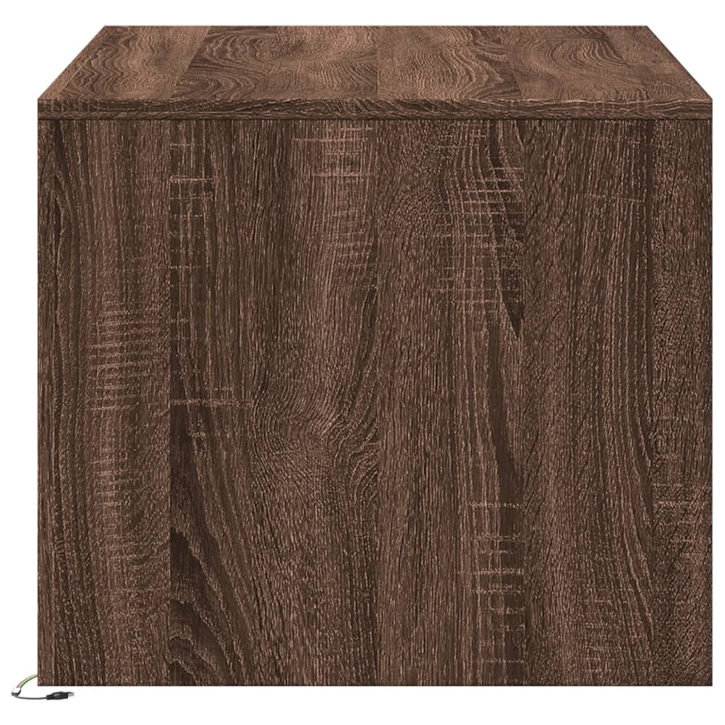 vidaXL Table basse LED marron aspect chêne Aggloméré