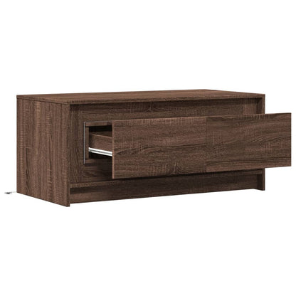 vidaXL Table basse LED marron aspect chêne Aggloméré
