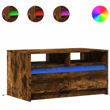 vidaXL LED-Couchtisch Räuchereiche Holzwerkstoff