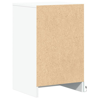 vidaXL Table de chevet avec lumières LED Blanc Bois d'ingénierie