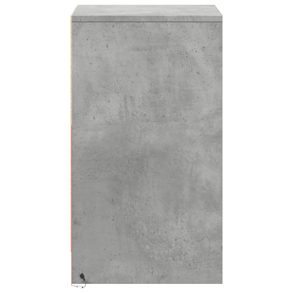 vidaXL Tables de chevet avec lumières LED 2 pcs Gris béton Bois d'ingénierie