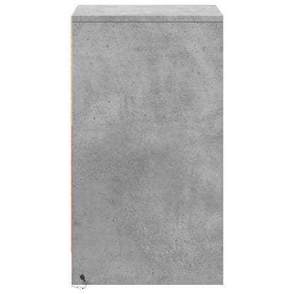 vidaXL Tables de chevet avec lumières LED 2 pcs Gris béton Bois d'ingénierie