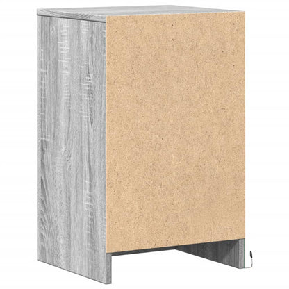 vidaXL Tables de chevet avec lumières LED 2 pcs Gris Sonoma en bois d'ingénierie