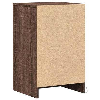 vidaXL Tables de chevet avec lumières LED 2 pcs Chêne marron Bois d'ingénierie