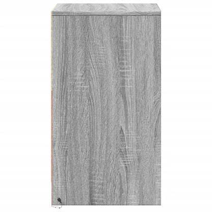 vidaXL Table de chevet avec lumières LED Gris sonoma Bois d'ingénierie