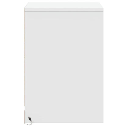 vidaXL Tables de chevet avec lumières LED 2 pcs Blanc Bois d'ingénierie