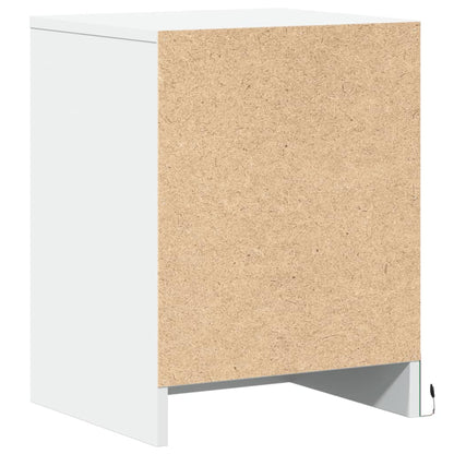 vidaXL Tables de chevet avec lumières LED 2 pcs Blanc Bois d'ingénierie