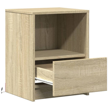 vidaXL Tables de chevet avec lumières LED 2 pcs Chêne Sonoma Bois d'ingénierie
