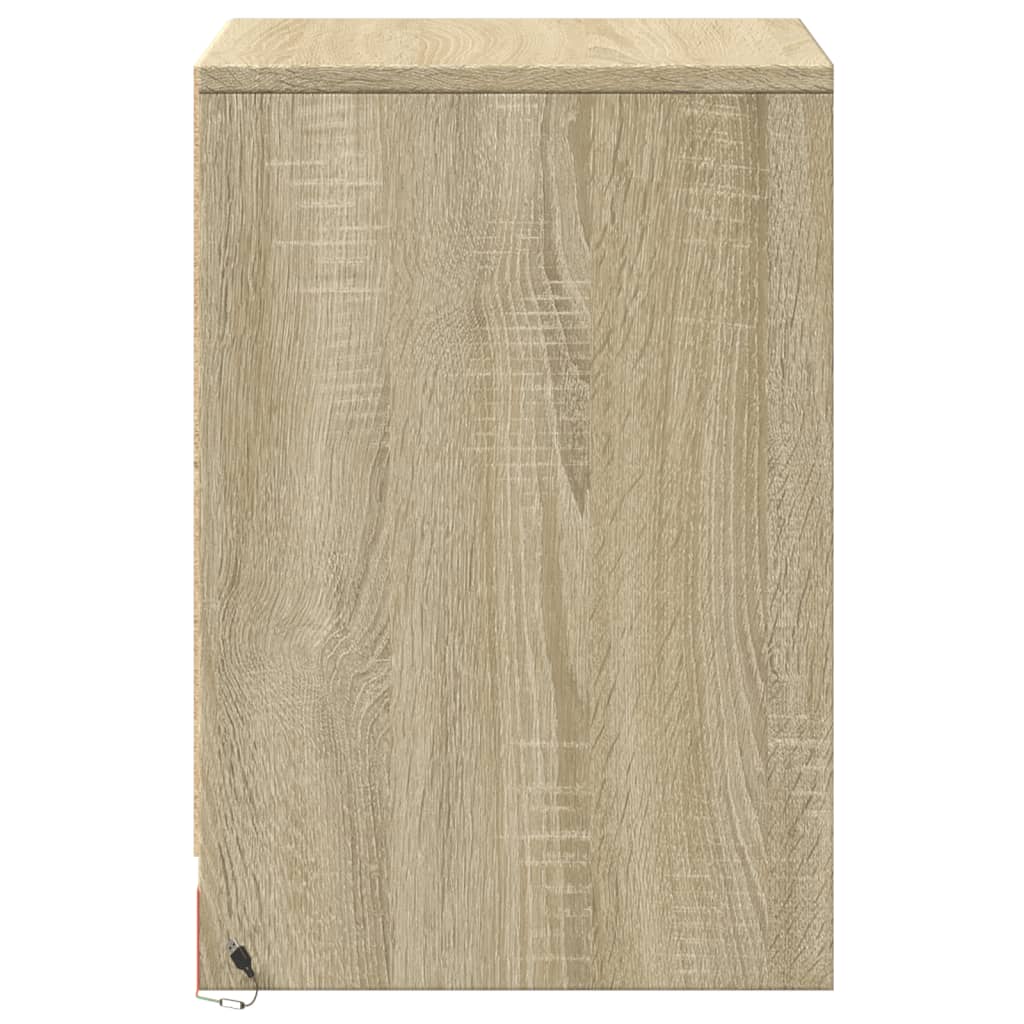 vidaXL Tables de chevet avec lumières LED 2 pcs Chêne Sonoma Bois d'ingénierie