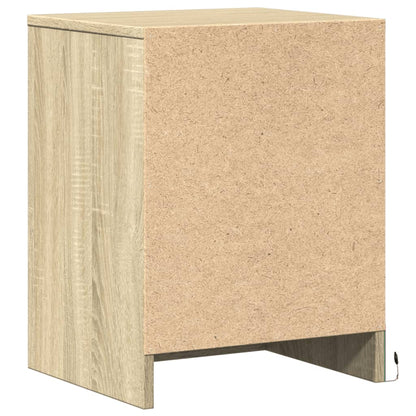 vidaXL Tables de chevet avec lumières LED 2 pcs Chêne Sonoma Bois d'ingénierie