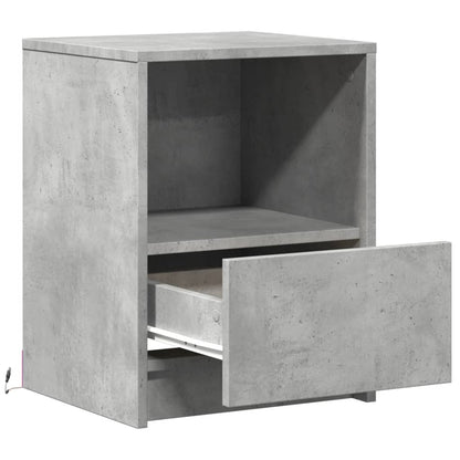 vidaXL Tables de chevet avec lumières LED 2 pcs Gris béton Bois d'ingénierie