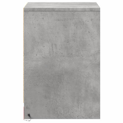 vidaXL Tables de chevet avec lumières LED 2 pcs Gris béton Bois d'ingénierie