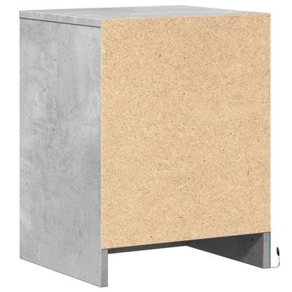 vidaXL Tables de chevet avec lumières LED 2 pcs Gris béton Bois d'ingénierie
