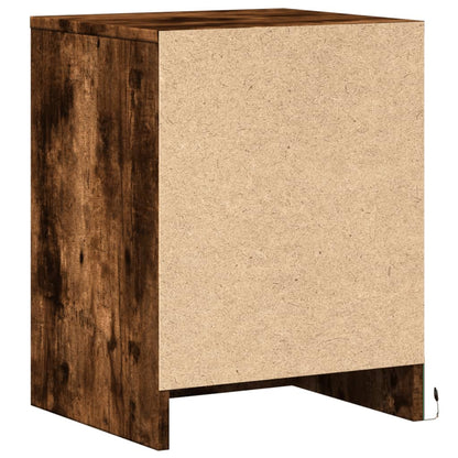 vidaXL Tables de chevet avec lumières LED 2 pcs Chêne fumé Bois d'ingénierie
