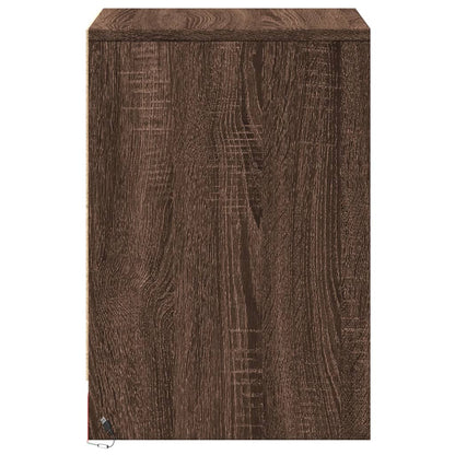 vidaXL Tables de chevet avec lumières LED 2 pcs Chêne marron Bois d'ingénierie