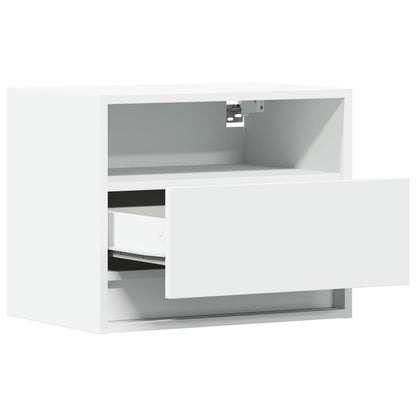 vidaXL Tables de chevet murales avec lumières LED 2 pcs Blanc