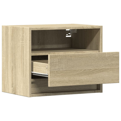 vidaXL Tables de chevet murales avec lumières LED 2 pcs Chêne Sonoma
