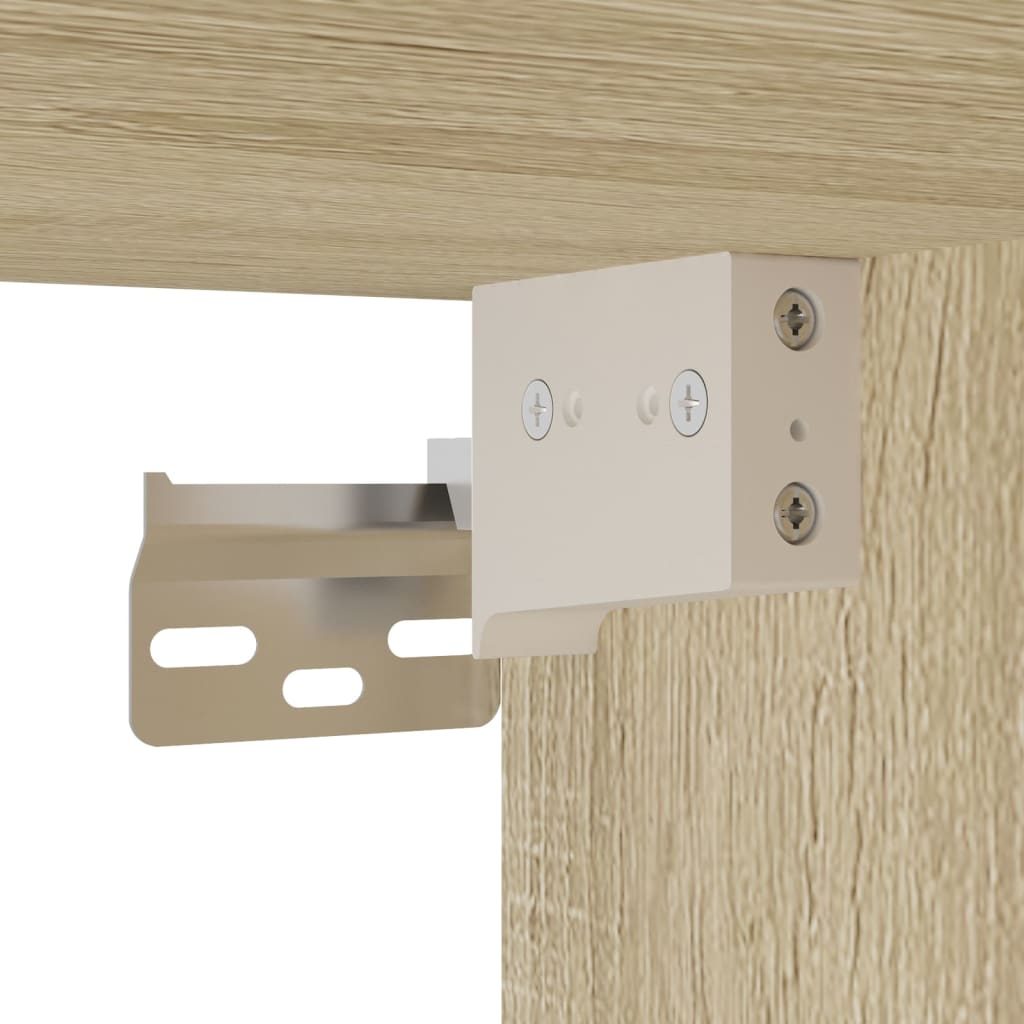vidaXL Tables de chevet murales avec lumières LED 2 pcs Chêne Sonoma