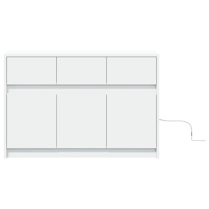 vidaXL TV-Schrank mit LED-Beleuchtung Weiß 91x34x61 cm Holzwerkstoff