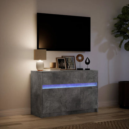 vidaXL TV-Schrank mit LED-Beleuchtung Betongrau 91x34x61 cm