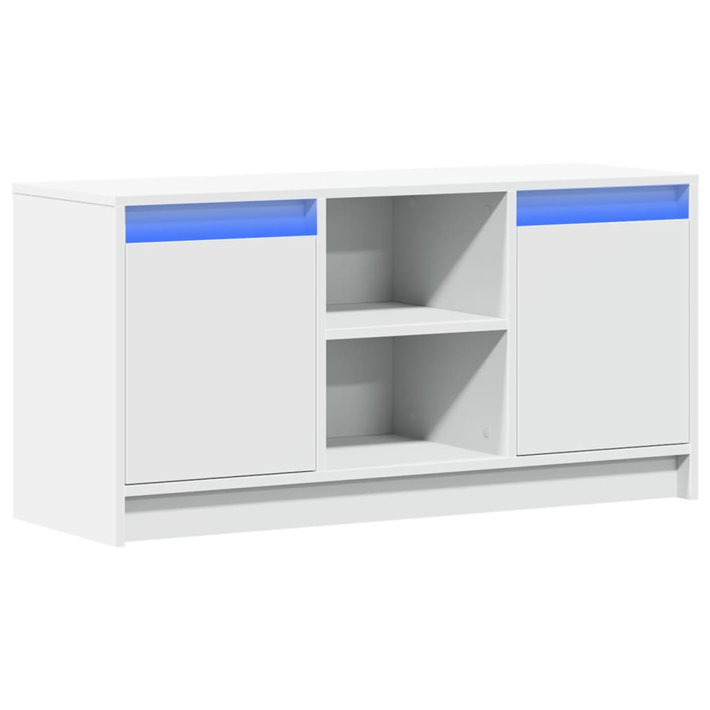 Meuble TV vidaXL avec éclairage LED blanc 100x34x50 cm aggloméré