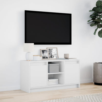 Meuble TV vidaXL avec éclairage LED blanc 100x34x50 cm aggloméré