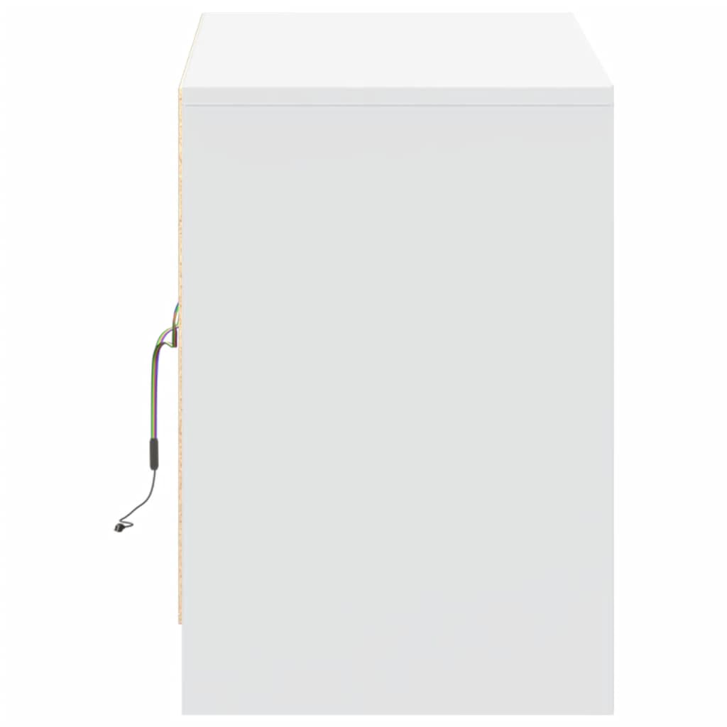 Meuble TV vidaXL avec éclairage LED blanc 100x34x50 cm aggloméré