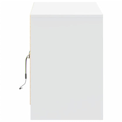 Meuble TV vidaXL avec éclairage LED blanc 100x34x50 cm aggloméré