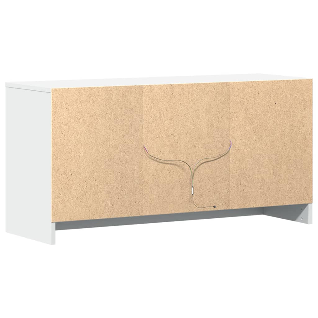 Meuble TV vidaXL avec éclairage LED blanc 100x34x50 cm aggloméré