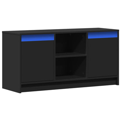 vidaXL Meuble TV avec lumières LED Noir 100x34x50 cm