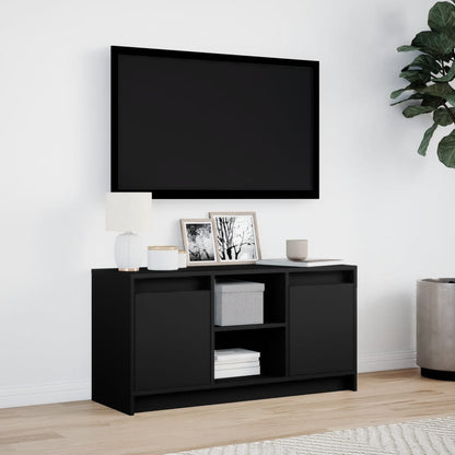 vidaXL Meuble TV avec lumières LED Noir 100x34x50 cm