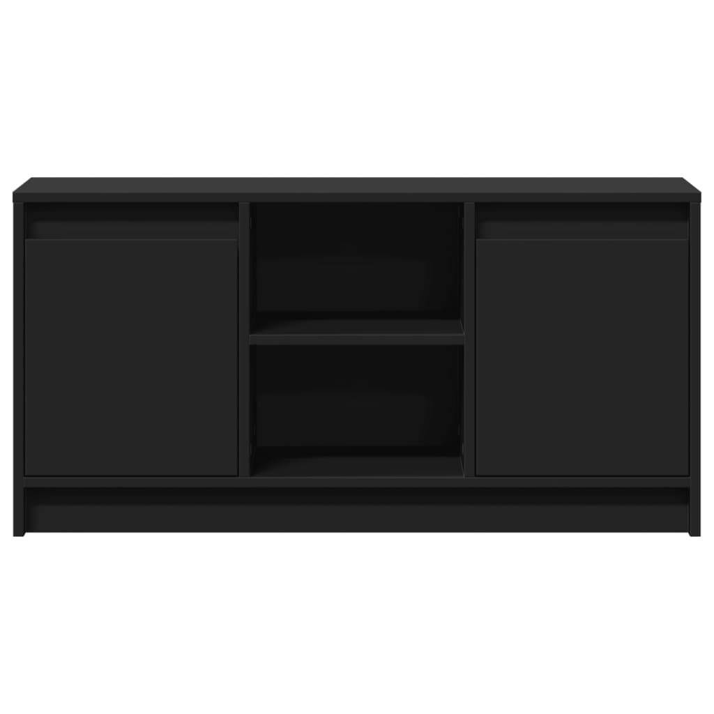 vidaXL Meuble TV avec lumières LED Noir 100x34x50 cm