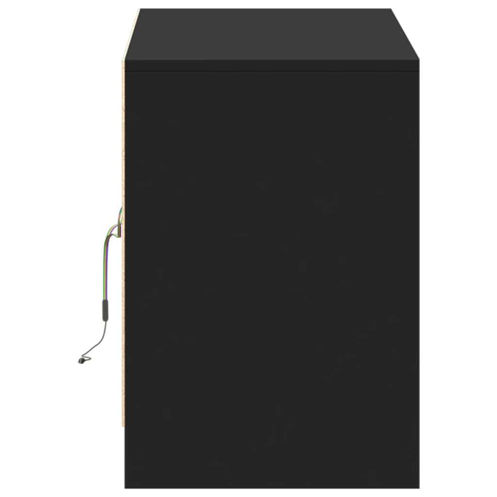 vidaXL Meuble TV avec lumières LED Noir 100x34x50 cm