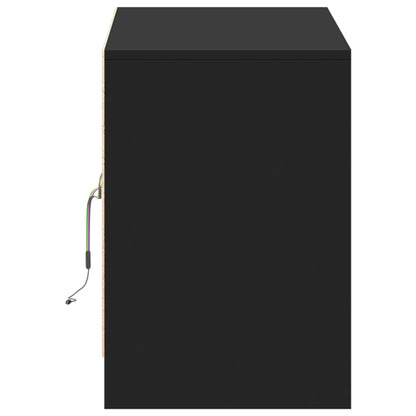 vidaXL Meuble TV avec lumières LED Noir 100x34x50 cm