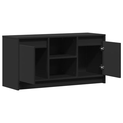 vidaXL Meuble TV avec lumières LED Noir 100x34x50 cm