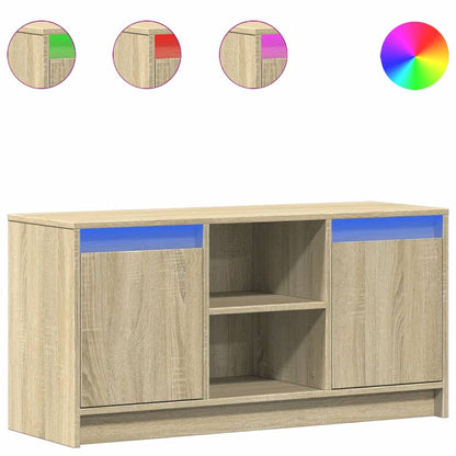 Meuble TV vidaXL avec éclairage LED chêne Sonoma 100x34x50 cm