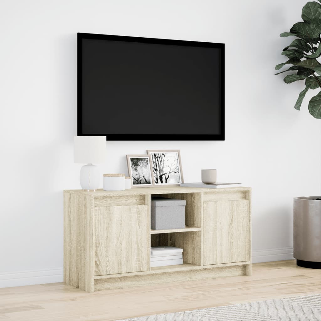 Meuble TV vidaXL avec éclairage LED chêne Sonoma 100x34x50 cm