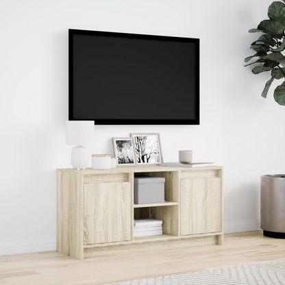 Meuble TV vidaXL avec éclairage LED chêne Sonoma 100x34x50 cm