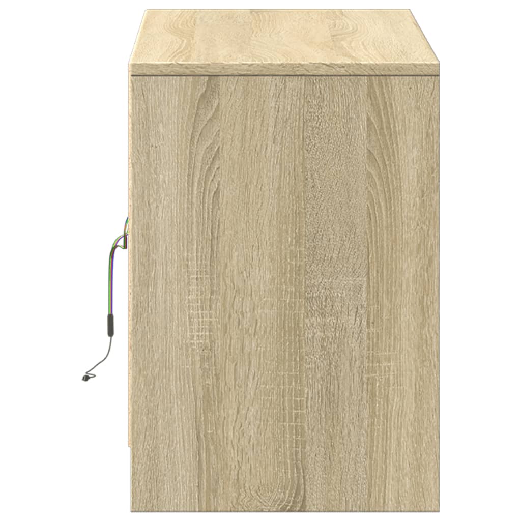 Meuble TV vidaXL avec éclairage LED chêne Sonoma 100x34x50 cm