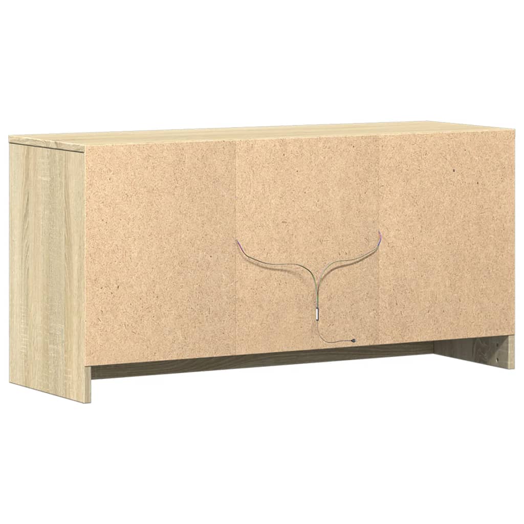 Meuble TV vidaXL avec éclairage LED chêne Sonoma 100x34x50 cm