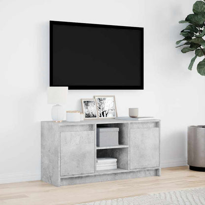 vidaXL Meuble TV avec lumières LED Gris béton 100x34x50 cm