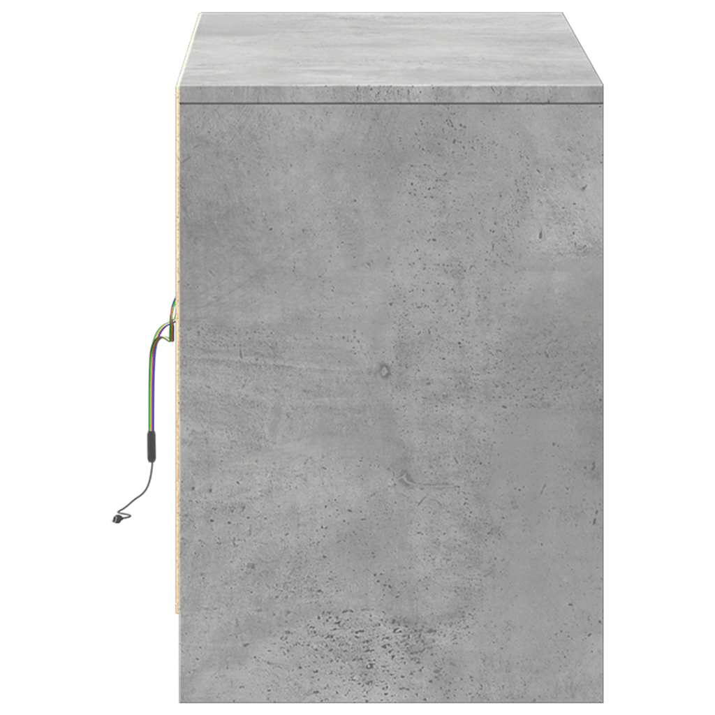 vidaXL Meuble TV avec lumières LED Gris béton 100x34x50 cm