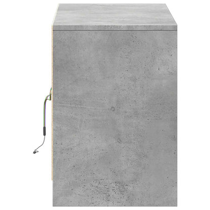 vidaXL Meuble TV avec lumières LED Gris béton 100x34x50 cm